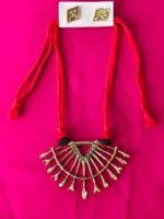 Dokra Brass Tribal Necklace Set – Arrow Motif Design - Image 5