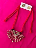 Dokra Brass Tribal Necklace Set – Arrow Motif Design - Image 2