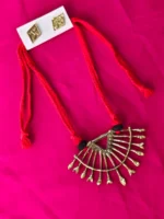 Dokra Brass Tribal Necklace Set – Arrow Motif Design - Image 3
