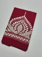 Maroon Cotton Kantha Stitch Blouse Piece - Image 3