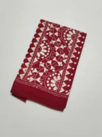 Maroon Cotton Kantha Stitch Blouse Material - Image 2