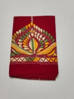 Maroon Cotton Kantha Stitch Blouse Material