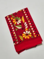 Hand work Kantha Stitch Blouse Piece Red for Ladies (Red) - Image 3