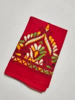Hand work Kantha Stitch Blouse Piece Red for Ladies - Image 2