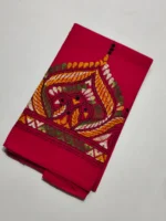 Kantha Stitch Cotton Blouse Material -  Red - Image 2