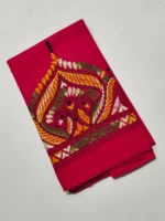 Kantha Stitch Cotton Blouse Material -  Red - Image 3