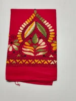 Handicraft Kantha Stitch Cotton Blouse Piece Material (Red)