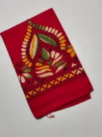 Handicraft Kantha Stitch Cotton Blouse Piece Material (Red) - Image 2