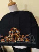 Handicraft Cotton Kantha Stitch Blouse Piece - Bird motif design black - Image 5