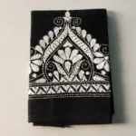 Black Cotton Kantha Stitch Blouse Piece & Material