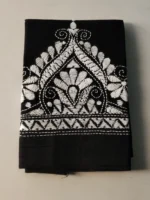 Black Cotton Kantha Stitch Blouse Piece & Material - Image 4