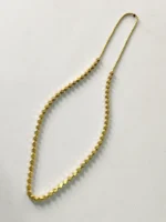 Handcrafted Dokra Brass Gold Beads & Metal Chain Necklace - Image 2