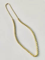 Handcrafted Dokra Brass Gold Beads & Metal Chain Necklace - Image 3