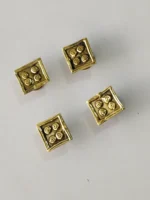 Handcast Dokra Brass Buttons for Kurta and Jacket – Square design - Image 4