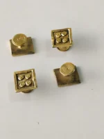 Handcast Dokra Brass Buttons for Kurta and Jacket – Square design - Image 3