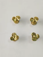 Dokra Brass Three Thick Leaf Motif Buttons – Set of 4 for Kurta and Jacket - Image 3
