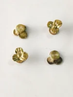 Dokra Brass Three Thick Leaf Motif Buttons – Set of 4 for Kurta and Jacket - Image 4