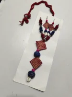 Handcrafted Leather Necklace Set –  With Matching Earrings - Image 3