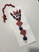 Handcrafted Leather Necklace Set –  With Matching Earrings - Image 2