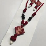 Handcrafted Leather Necklace Set –  With Matching Earrings