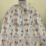 White Cotton Kantha Blouse Material – Full Handmade Block Embroidery Work