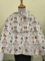 White Cotton Kantha Blouse Material – Full Handmade Block Embroidery Work