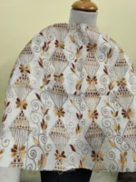 White Cotton Kantha Blouse Material – Full Handmade Block Embroidery Work - Image 2