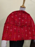 kantha stitch all over blouse piece (colour Red ) - Image 3