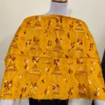 Cotton kantha stitch all over blouse piece (Yellow colour )