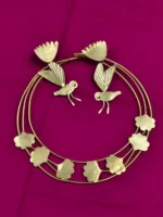 Handcrafted Brass Necklace Set With Earring - Image 4
