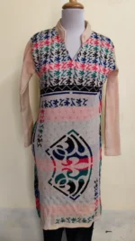 Women’s Premium Woolen Kurti with Geometric & Tribal Motif – Winter Wear