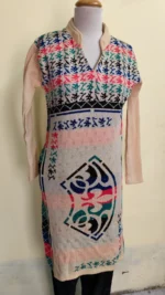 Women’s Premium Woolen Kurti with Geometric & Tribal Motif – Winter Wear - Image 2