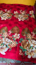 Cotton Bed cover Vine and flower design Red - Image 2