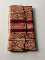 Handicraft Leather Purse - Maroon color jewelry design - Image 3