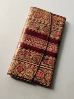 Handicraft Leather Purse - Maroon color jewelry design - Image 2