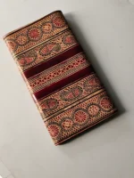 Handicraft Leather Purse - Maroon color jewelry design - Image 6