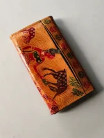 Hand Work Leather wallet flower print