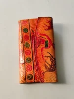 Hand Work Leather wallet flower print - Image 4