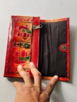 Handicraft Leather Purse Figure motif red Green - Image 6