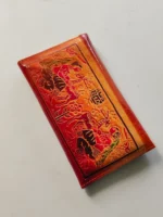 Leather Purse Village motif design for women