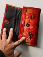 Leather Purse Village motif design for women - Image 4