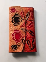 Handmade Leather Wallet & purse - Lotus flower design - Image 2