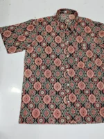 Cotton printed Men Half sleeve shirts (black) - Image 3