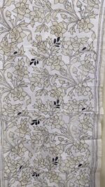 Premium Soft D Tussar Silk Handcrafted Stole – Elegant White Kantha Stitch Work - Image 4