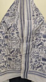 D Tussar Silk Kantha Stole – Wilderness Animal & Floral Motif Work - Image 4