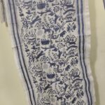 D Tussar Silk Kantha Stole – Wilderness Animal & Floral Motif Work