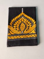 Black Cotton Kantha Stitch Blouse Piece & Material