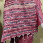 Bengal Kantha Stitch Khadi Cotton Saree – Light pink