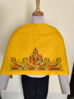 Premium Cotton Kantha Stitch Blouse Material yellow Colors - Image 2