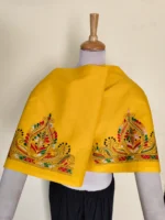Premium Cotton Kantha Stitch Blouse Material yellow Colors - Image 4